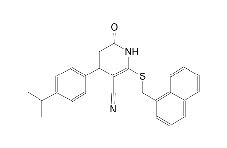 3-pyridinecarbonitrile, 1,4,5,6-tetrahydro-4-[4-(1-methylethyl)phenyl]-2-[(1-naphthalenylmethyl)thio]-6-oxo-