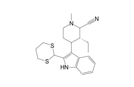 2-Cyano-4-[2-(1,3-dithian-2-yl)-3-indolyl]-3-.alpha.-ethyl-1-methylpiperidine isomer