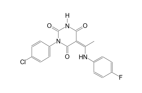 (5Z)-1-(4-chlorophenyl)-5-[1-(4-fluoroanilino)ethylidene]-2,4,6(1H,3H,5H)-pyrimidinetrione