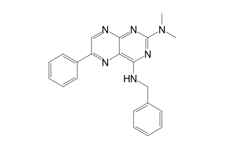 2-Dimethylamino-6-phenyl-4-(benzylamino)pteridine