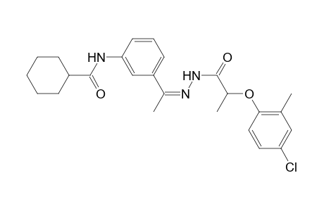 N-(3-{n-[2-(4-chloro-2-methylphenoxy)propanoyl]ethanehydrazonoyl}phenyl)cyclohexanecarboxamide