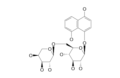 1,4,8-TRIHYDROXYNAPHTHALENE-1-O-BETA-D-GLUCOPYRANOSYL-(1->6)-ALPHA-L-ARABINOPYRANOSIDE