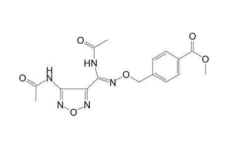 Benzoic acid, 4-[(acetylamino)(4-acetylaminofurazan-3-yl)methyleneaminooxymethyl]-, methyl ester