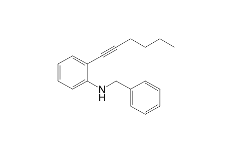 N-Benzyl-2-(hex-1-ynyl)aniline