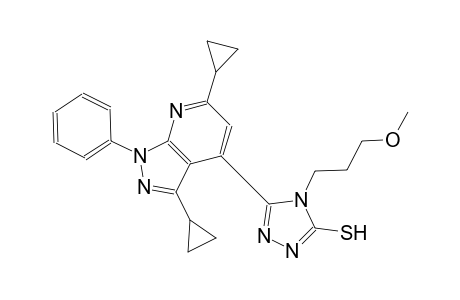 5-(3,6-dicyclopropyl-1-phenyl-1H-pyrazolo[3,4-b]pyridin-4-yl)-4-(3-methoxypropyl)-4H-1,2,4-triazole-3-thiol