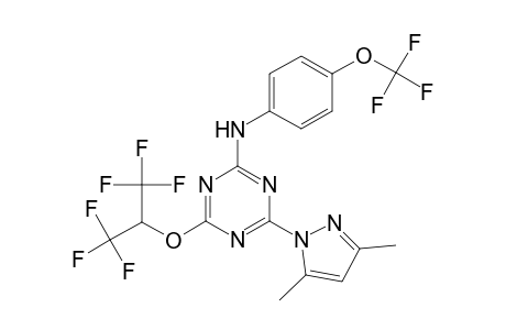 4-(3,5-Dimethyl-1H-pyrazol-1-yl)-N-[4-(trifluoromethoxy)phenyl]-6-[2,2,2-trifluoro-1-(trifluoromethyl)ethoxy]-1,3,5-triazin-2-amine