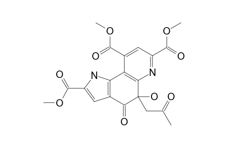 TRIMETHYL-4-OXO-5-ACETONYL-5-HYDROXY-4,5-DIHYDRO-1H-PYRROLO-[2,3-F]-QUINOLINE-2,7,9-TRICARBOXYLATE