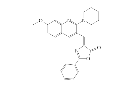 (4Z)-4-{[7-methoxy-2-(1-piperidinyl)-3-quinolinyl]methylene}-2-phenyl-1,3-oxazol-5(4H)-one