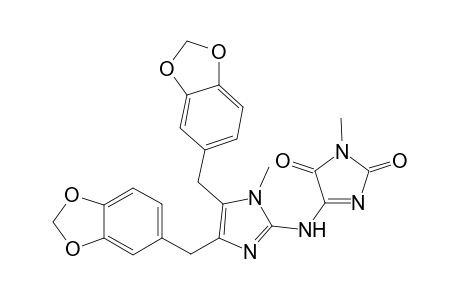 3-Methyl-5-[(1-methyl-4,5-dipiperonyl-imidazol-2-yl)amino]-3-imidazoline-2,4-quinone