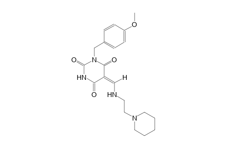 (5E)-1-(4-methoxybenzyl)-5-({[2-(1-piperidinyl)ethyl]amino}methylene)-2,4,6(1H,3H,5H)-pyrimidinetrione