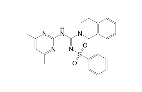 N-{(Z)-3,4-dihydro-2(1H)-isoquinolinyl[(4,6-dimethyl-2-pyrimidinyl)amino]methylidene}benzenesulfonamide