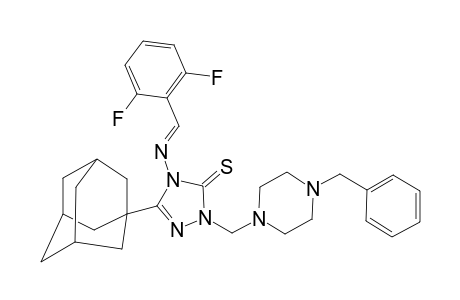5-(1-ADAMANTYL)-4-(2,6-DIFLUOROBENZYLIDENEAMINO)-2-(4-BENZYL-1-PIPERAZINYLMETHYL)-1,2,4-TRIAZOLINE-3-THIONE