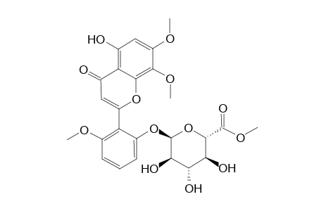 5,2'-Dihydroxy-7,8,6'-trimethoxyflavone 2'-O-.beta.,D-glucuronopyranoside methyl ester
