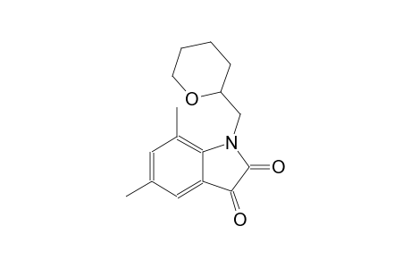 5,7-dimethyl-1-(tetrahydro-2H-pyran-2-ylmethyl)-1H-indole-2,3-dione