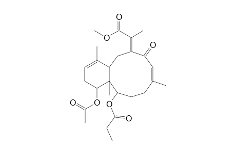 4-Acetoxy-3,4,4a,5,6,7,10,11,12,12a-decahydro-11-[1'-methoxycarbonyl)ethylidene]-1,4a,8-trimethyl-10-oxobenzocyclodecen-5-yl propanoate