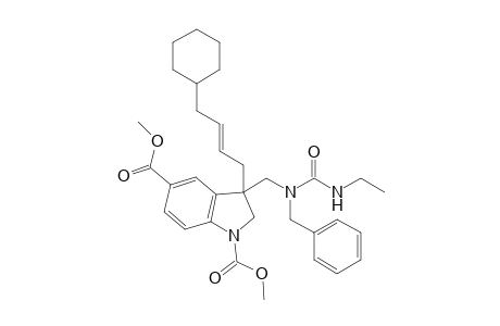 3-(1-Benzyl-3-ethylureidomethyl)-3-((E)-4-cyclohexylbut-2-enyl)-2,3-dihydroindole-1,5-dicarboxylic acid dimethyl ester