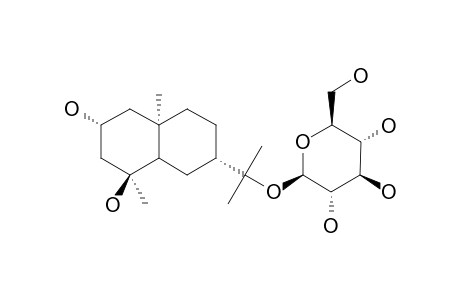 PTERODONTOSIDE-A;2-ALPHA,4-BETA-DIHYDROXY-11-(BETA-D-GLUCOPYRANOSYLOXY)-ENANTIO-EUDESMANE