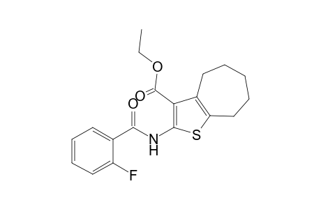 2-[[(2-fluorophenyl)-oxomethyl]amino]-5,6,7,8-tetrahydro-4H-cyclohepta[b]thiophene-3-carboxylic acid ethyl ester
