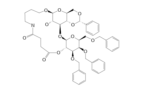 4-AMINOBUTYL-3,4,5-TRI-O-BENZYL-2-O-(3-CARBOXYPROPIONYL)-BETA-D-GALACTOPYRANOSYL-(1->3)-4,6-O-BENZYLIDENE-BETA-D-GLUCOPYRANOSIDE-OMICRON-LACTAM