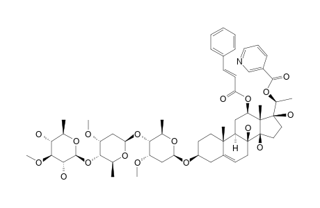STEPHANOSIDE_H;12-O-CINNAMOYL-20-O-NICOTINOYLSARCOSTIN_3-O-BETA-D-D-THEVETOPYRANOSYL-(1->4)-BETA-D-OLEANDROPYRANOSYL