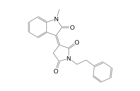 2,5-pyrrolidinedione, 3-(1,2-dihydro-1-methyl-2-oxo-3H-indol-3-ylidene)-1-(2-phenylethyl)-, (3Z)-