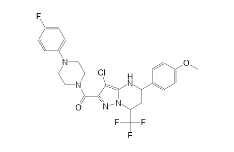 3-chloro-2-{[4-(4-fluorophenyl)-1-piperazinyl]carbonyl}-5-(4-methoxyphenyl)-7-(trifluoromethyl)-4,5,6,7-tetrahydropyrazolo[1,5-a]pyrimidine