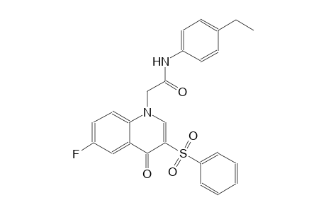 1-quinolineacetamide, N-(4-ethylphenyl)-6-fluoro-1,4-dihydro-4-oxo-3-(phenylsulfonyl)-
