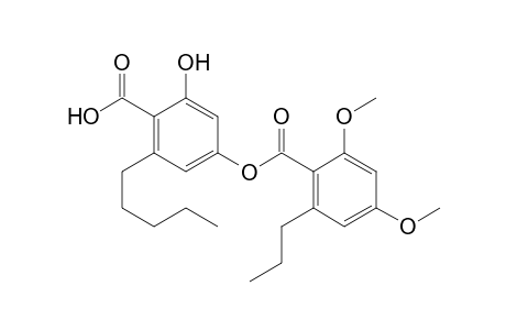 Benzoic acid, 2,4-dimethoxy-6-propyl-, 4-carboxy-3-hydroxy-5-pentylphenyl ester