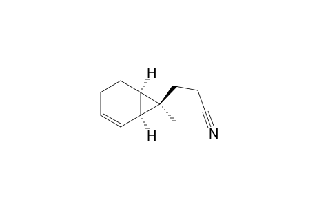 Bicyclo[4.1.0]hept-2-ene-7-propanenitrile, 7-methyl-, (1.alpha.,6.alpha.,7.beta.)-(.+-.)-