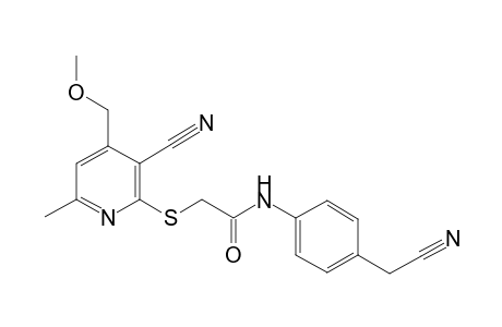 2-[3-cyano-4-(methoxymethyl)-6-methyl-pyridin-2-yl]sulfanyl-N-[4-(cyanomethyl)phenyl]ethanamide