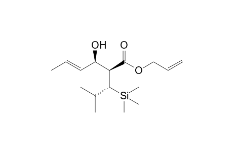 (E,2S,3R)-3-hydroxy-2-[(1R)-2-methyl-1-trimethylsilyl-propyl]hex-4-enoic acid allyl ester
