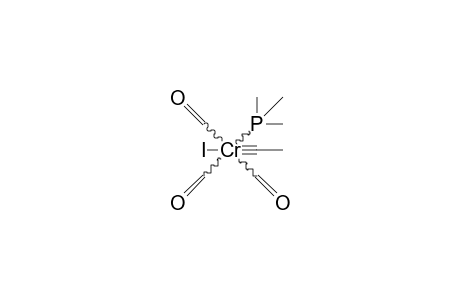 Mer-tricarbonyl-iodo(methylcarbyne)(trimethyl-phosphine)chromium