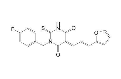 (5E)-1-(4-fluorobenzyl)-5-[(2E)-3-(2-furyl)-2-propenylidene]-2-thioxodihydro-4,6(1H,5H)-pyrimidinedione