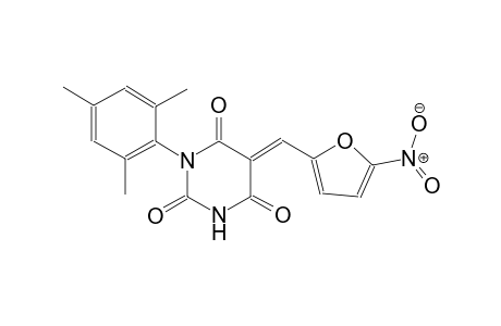 2,4,6(1H,3H,5H)-pyrimidinetrione, 5-[(5-nitro-2-furanyl)methylene]-1-(2,4,6-trimethylphenyl)-, (5E)-