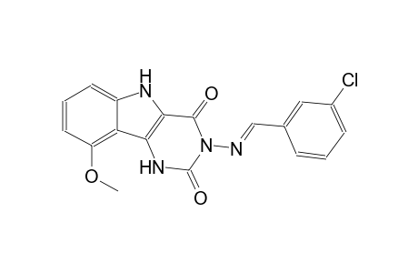 3-{[(E)-(3-chlorophenyl)methylidene]amino}-9-methoxy-1H-pyrimido[5,4-b]indole-2,4(3H,5H)-dione