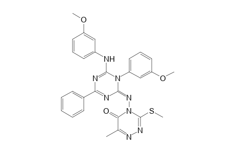 6-(3-Methoxyphenyl)amino-2-(6-methyl-3-methylthio-5-oxo-4,5-dihydro-1,2,4-triazin-4-ylimino)-1-(3-methoxyphenyl)-4-phenyl-1,2-dihydro-1,3,5-triazine