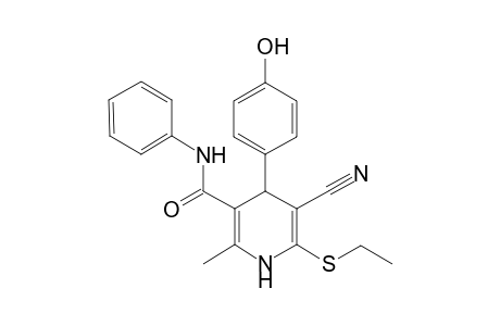 5-cyano-6-(ethylthio)-4-(4-hydroxyphenyl)-2-methyl-N-phenyl-1,4-dihydropyridine-3-carboxamide