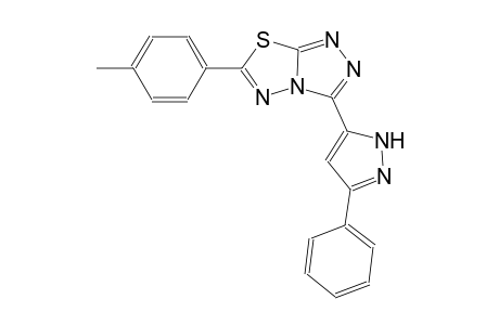6-(4-methylphenyl)-3-(3-phenyl-1H-pyrazol-5-yl)[1,2,4]triazolo[3,4-b][1,3,4]thiadiazole