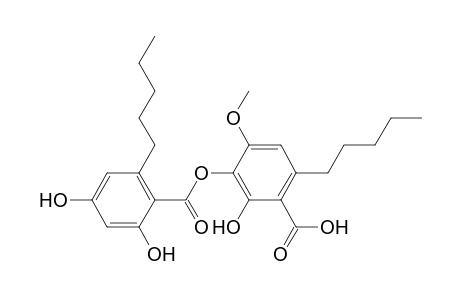 Benzoic acid, 3-[(2,4-dihydroxy-6-pentylbenzoyl)oxy]-2-hydroxy-4-methoxy-6-pentyl-