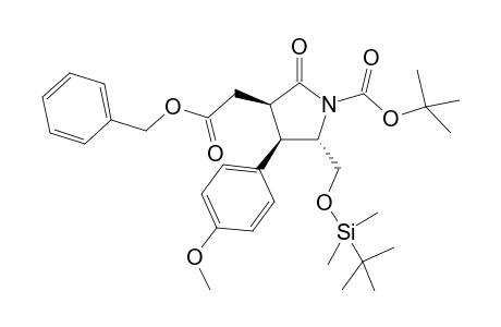 (3R,4R,5S)-5-(tert-Butyldimethylsiloxymethyl)-3-benzyloxycarbonylmethyl-4-(4-methoxyphenyl)-2-oxopyrrolodine-1-carboxylic acid tert-butyl ester