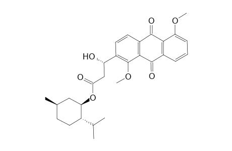 (-)-menthyl (3S)-3-(1',5'-dimethoxy-9',10'-anthraquinon-2'-yl)-3-hydroxypropanoate
