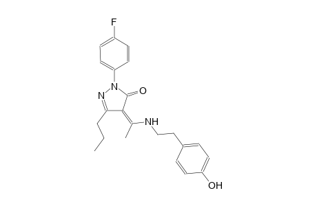 3H-pyrazol-3-one, 2-(4-fluorophenyl)-2,4-dihydro-4-[1-[[2-(4-hydroxyphenyl)ethyl]amino]ethylidene]-5-propyl-, (4Z)-