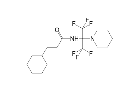 3-cyclohexyl-N-[1,1,1,3,3,3-hexafluoro-2-(piperidin-1-yl)propan-2-yl]propanamide