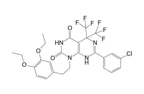 7-(3-Chlorophenyl)-1-[2-(3,4-diethoxyphenyl)ethyl]-5,5-bis(trifluoromethyl)-5,8-dihydropyrimido[4,5-d]pyrimidine-2,4(1H,3H)-dione