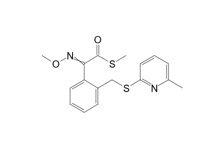 Benzeneethanethioic acid, alpha-(methoxyimino)-2-[[(6-methyl-2-pyridinyl)thio]methyl]-, S-methyl ester
