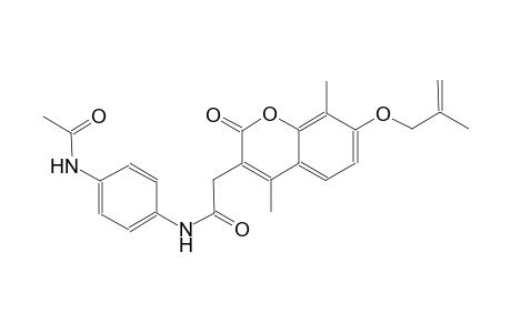 N-[4-(acetylamino)phenyl]-2-{4,8-dimethyl-7-[(2-methyl-2-propenyl)oxy]-2-oxo-2H-chromen-3-yl}acetamide