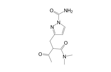 3-{2-[(Dimethylamino)carbonyl]-3-oxobutyl}-1H-1-pyrazolecarboxamide