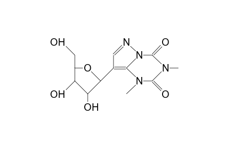 2,4-Dioxo-8.beta.-D-ribofuranosyl-1,3-dimethyl-pyrazolo-triazine
