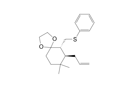 1,4-Dioxaspiro[4.5]decane, 8,8-dimethyl-6-[(phenylthio)methyl]-7-(2-propenyl)-, trans-(.+-.)-