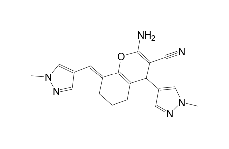 (8E)-2-amino-4-(1-methyl-1H-pyrazol-4-yl)-8-[(1-methyl-1H-pyrazol-4-yl)methylene]-5,6,7,8-tetrahydro-4H-chromene-3-carbonitrile